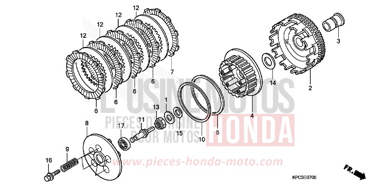 EMBRAYAGE de Varadero 125 MUTE BLACK METALLIC (NH359) de 2005